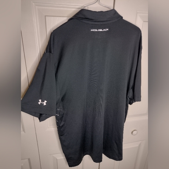 Under Armour University Of Maryland Flag Embroidered Stripped Polo Men's Large - Picture 3 of 3